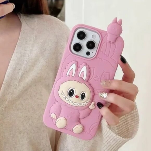 Other - Pink Labubu The Monsters Silicone 3D iPhone 15 Pro Max Phone Case NWT